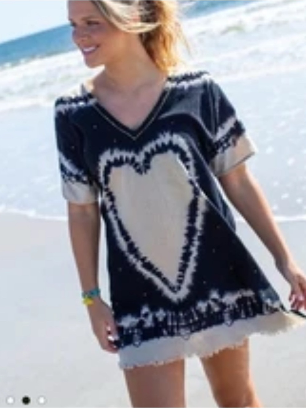 Natural Life Sayulita Kaftan Blue Tie Dye Swim Coverup OS - Picture 2 of 10